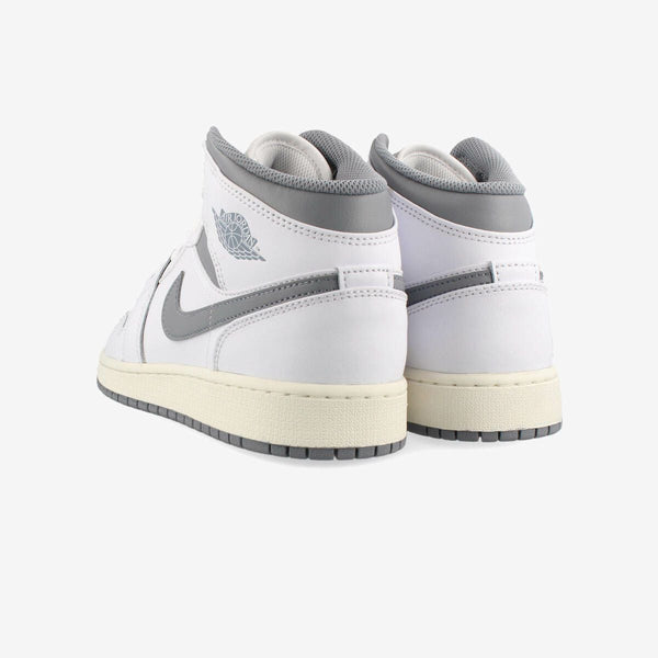 NIKE AIR JORDAN 1 MID GS WHITE/STEALTH/SAIL [VINTAGE GRAY]