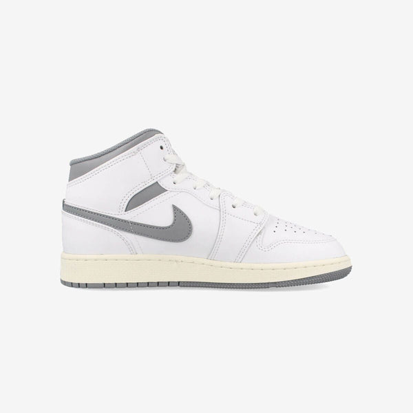 NIKE AIR JORDAN 1 MID GS WHITE/STEALTH/SAIL [VINTAGE GRAY]