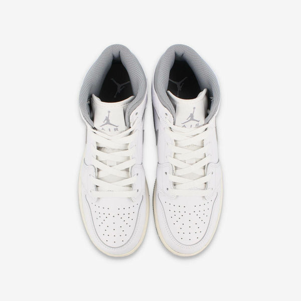 NIKE AIR JORDAN 1 MID GS WHITE/STEALTH/SAIL [VINTAGE GRAY]