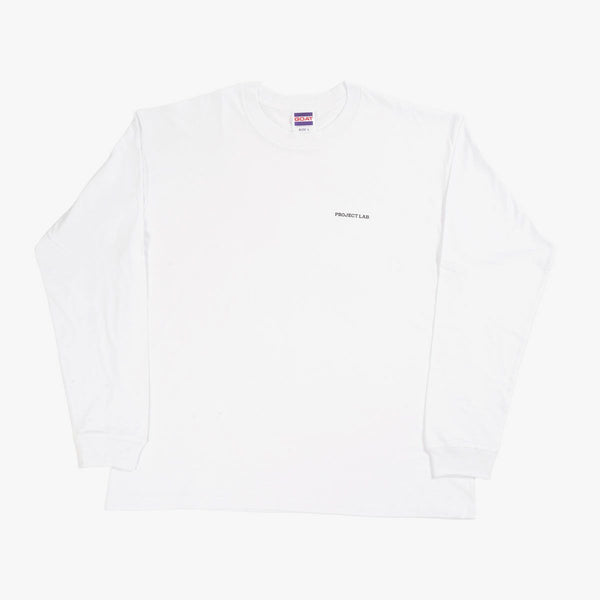 PROJECT LAB. LOGO PRINT LONG SLEEVE TEE WHITE