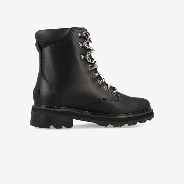 SOREL LENNOX LACE STKD WP BLACK/SEA SALT