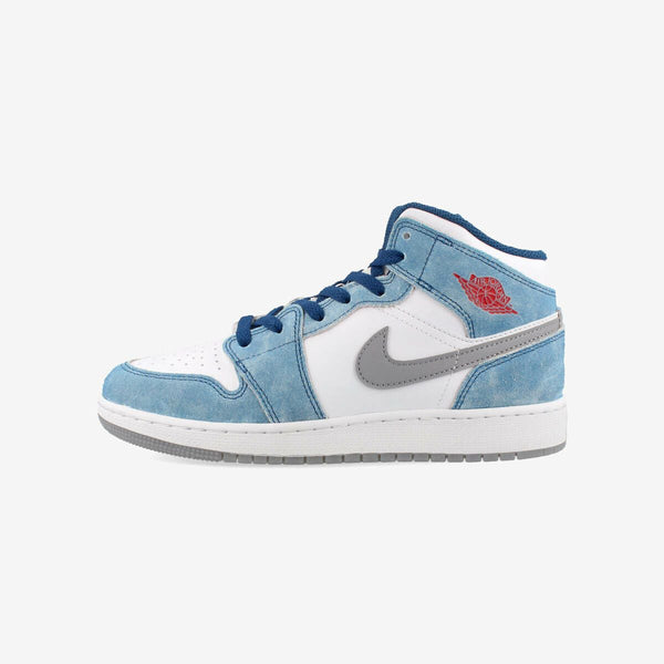 NIKE AIR JORDAN 1 MID SE GS FRENCH BLUE/FIRE RED/WHITE