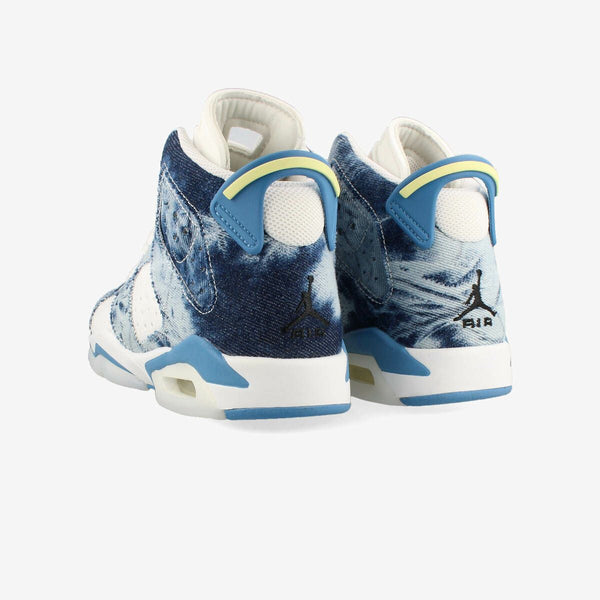 NIKE AIR JORDAN 6 RETRO GS WHITE/DUTCH BLUE/CITRON TINT [WASHED DENIM]