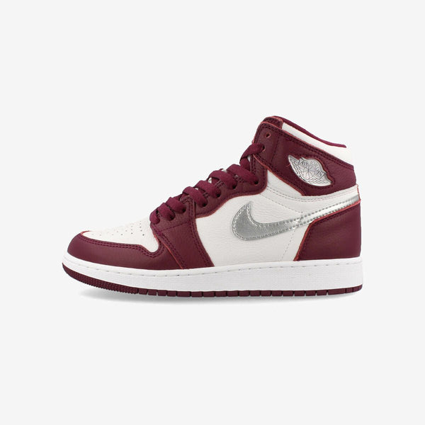 NIKE AIR JORDAN 1 RETRO HIGH OG GS BORDEAUX/METALLIC SILVER/WHITE