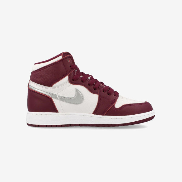 NIKE AIR JORDAN 1 RETRO HIGH OG GS BORDEAUX/METALLIC SILVER/WHITE