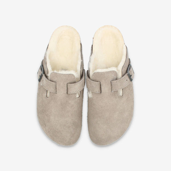 BIRKENSTOCK BOSTON SHEARLING STONE COIN 【NARROW】