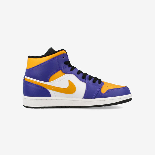 NIKE AIR JORDAN 1 MID DARK CONCORD/TAXI/WHITE/BLACK [LAKERS]