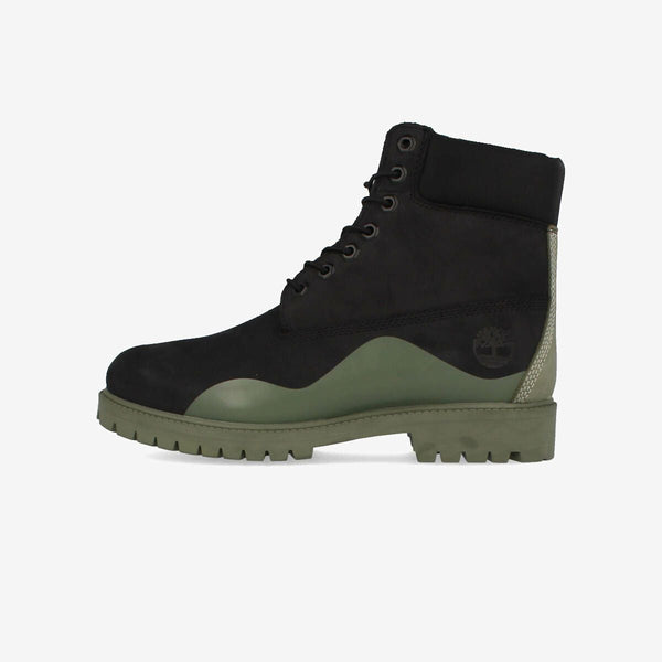 TIMBERLAND 6inch PREMIUM RUBBER CUP WP BOOT BLACK NUBUCK/GREEN