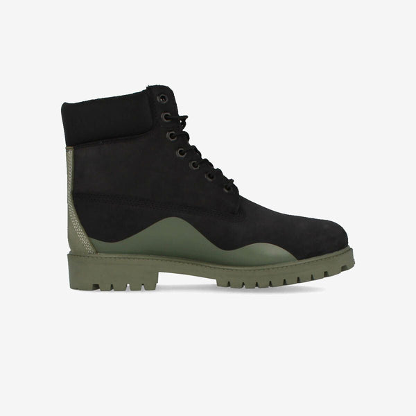 TIMBERLAND 6inch PREMIUM RUBBER CUP WP BOOT BLACK NUBUCK/GREEN