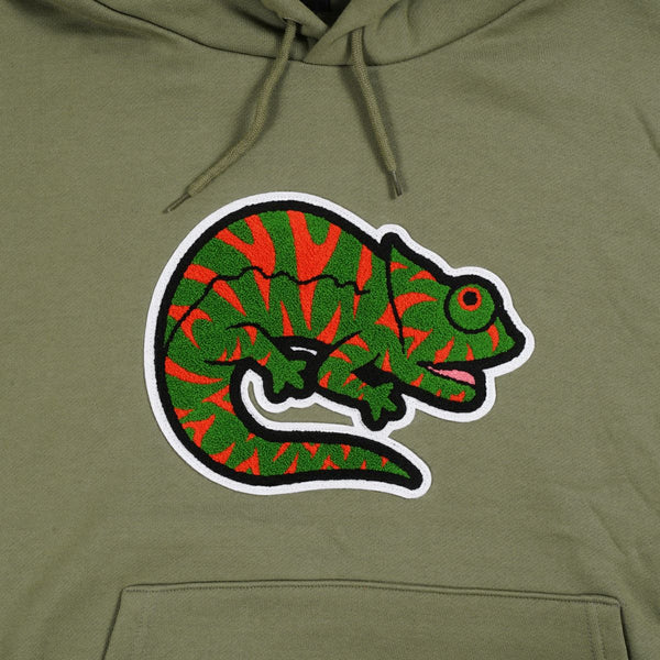CRSB Chameleon Hooded Sweatshirt OLIVE/GREEN/RED
