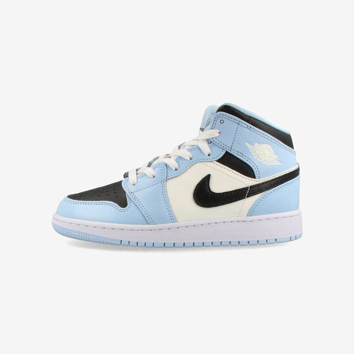 NIKE AIR JORDAN 1 MID GS ICE BLUE/BLACK/SAIL/WHITE – KICKS LAB.