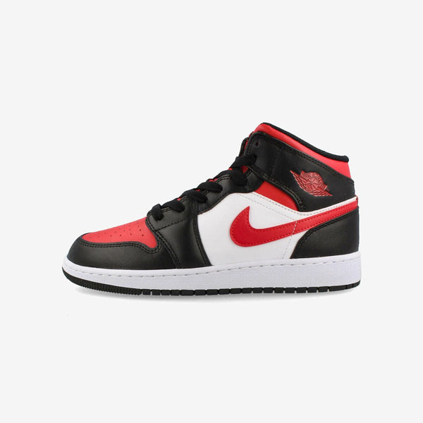 NIKE AIR JORDAN 1 MID GS BLACK/FIRE RED/WHITE