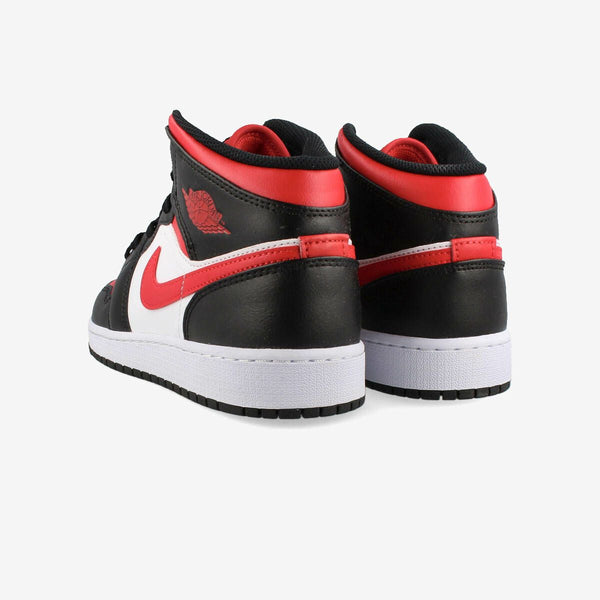 NIKE AIR JORDAN 1 MID GS BLACK/FIRE RED/WHITE