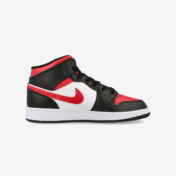 NIKE AIR JORDAN 1 MID GS BLACK/FIRE RED/WHITE