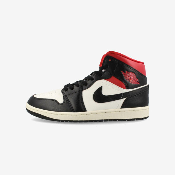 NIKE WMNS AIR JORDAN 1 MID BLACK/GYM RED/SAIL – KICKS LAB.