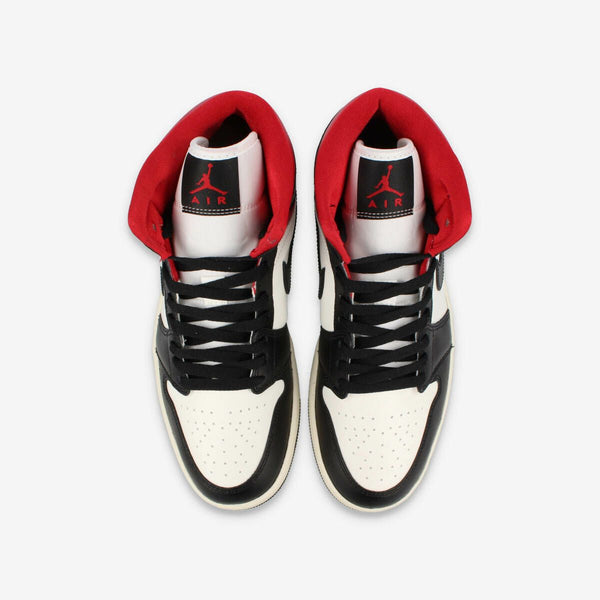 NIKE WMNS AIR JORDAN 1 MID BLACK/GYM RED/SAIL – KICKS LAB.