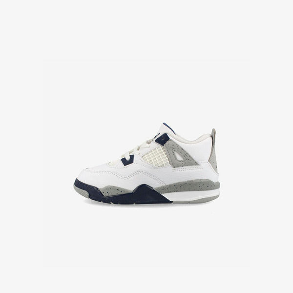 NIKE AIR JORDAN 4 RETRO TD WHITE/MIDNIGHT NAVY/LIGHT SMOKE GRAY/FIRE RED