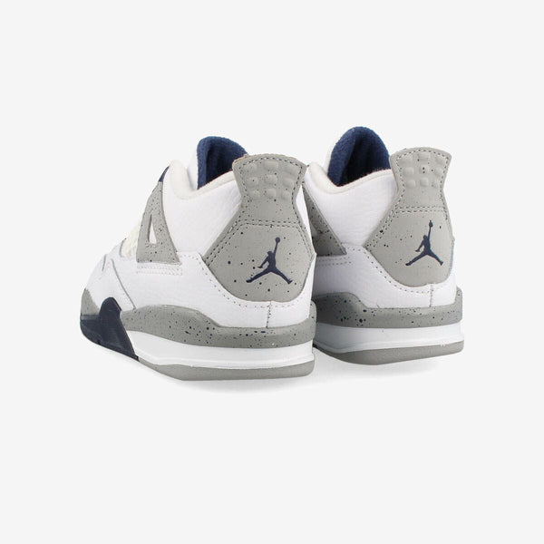 NIKE AIR JORDAN 4 RETRO TD WHITE/MIDNIGHT NAVY/LIGHT SMOKE GREY/FIRE RED