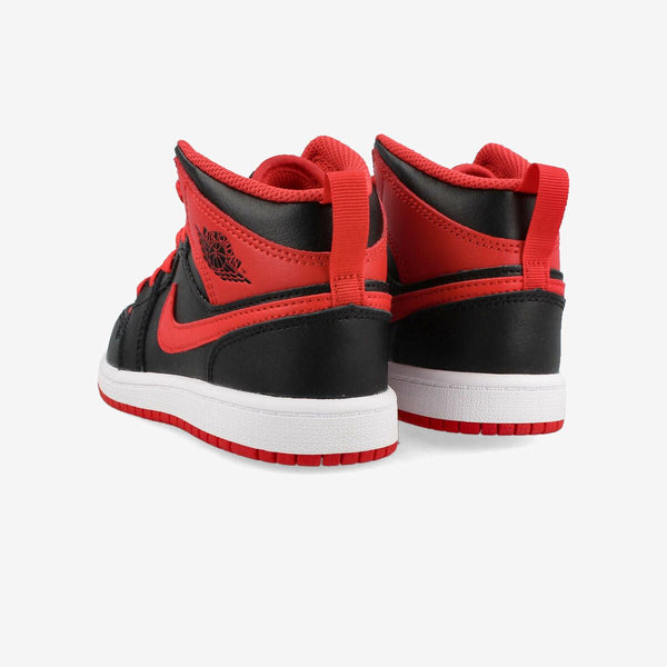 NIKE AIR JORDAN 1 MID PS BLACK/WHITE/FIRE RED