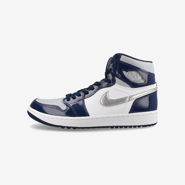 NIKE AIR JORDAN 1 HIGH GOLF WHITE/NAVY/METALLIC SILVER