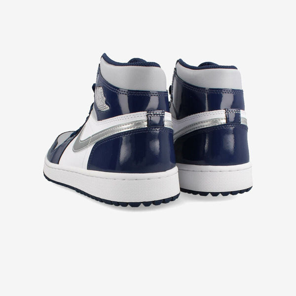 NIKE AIR JORDAN 1 HIGH GOLF WHITE/NAVY/METALLIC SILVER