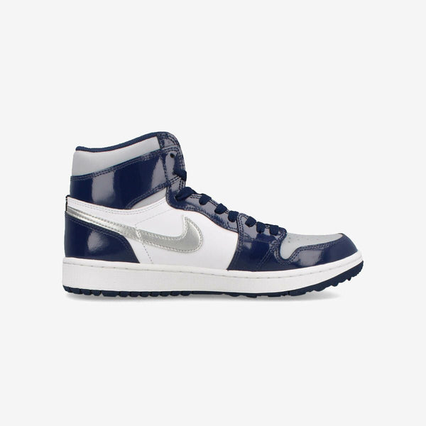 NIKE AIR JORDAN 1 HIGH GOLF WHITE/NAVY/METALLIC SILVER