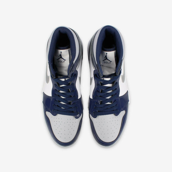 NIKE AIR JORDAN 1 HIGH GOLF WHITE/NAVY/METALLIC SILVER