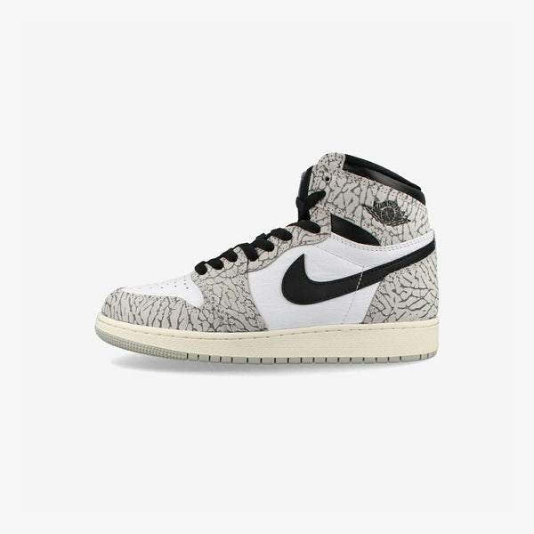 NIKE AIR JORDAN 1 HIGH OG GS TECH GRAY/MUSLIN/BLACK/WHITE [WHITE CEMENT]