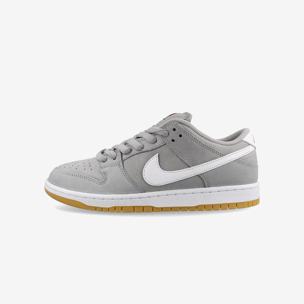 NIKE SB DUNK LOW PRO ISO WOLF GRAY/WHITE/GUM LIGHT BROWN/PURE PLATINUM/SAFETY ORANGE