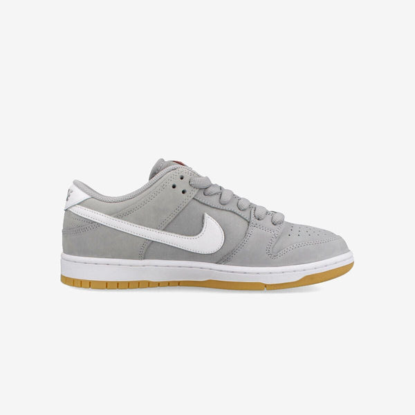 NIKE SB DUNK LOW PRO ISO WOLF GRAY/WHITE/GUM LIGHT BROWN/PURE PLATINUM/SAFETY ORANGE