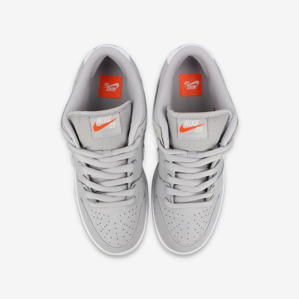 NIKE SB DUNK LOW PRO ISO WOLF GRAY/WHITE/GUM LIGHT BROWN/PURE PLATINUM/SAFETY ORANGE