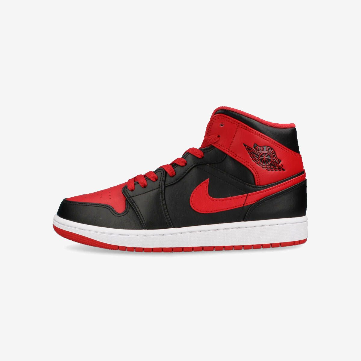 NIKE AIR JORDAN 1 MID BLACK/FIRE RED/WHITE – KICKS LAB.