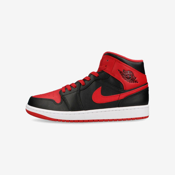 NIKE AIR JORDAN 1 MID BLACK/FIRE RED/WHITE