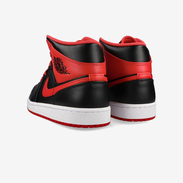 NIKE AIR JORDAN 1 MID BLACK/FIRE RED/WHITE