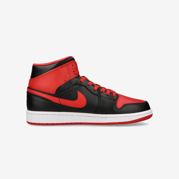 NIKE AIR JORDAN 1 MID BLACK/FIRE RED/WHITE