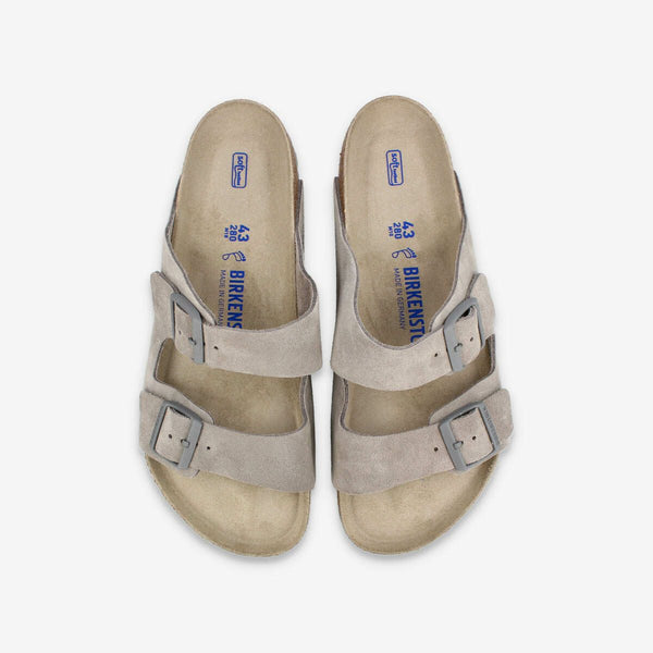 BIRKENSTOCK ARIZONA SOFT FOOTBED SUEDE LEATHER 【REGULAR】 STONE COIN