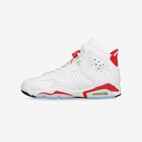 NIKE AIR JORDAN 6 RETRO GS WHITE/UNIVERSITY RED/BLACK [RED OREO]