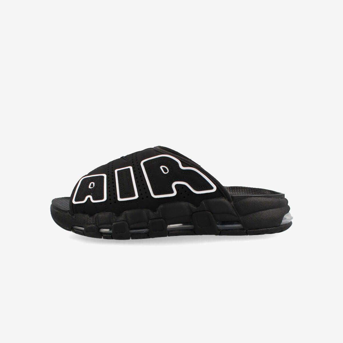 NIKE AIR MORE UPTEMPO SLIDE BLACK/WHITE – KICKS LAB.