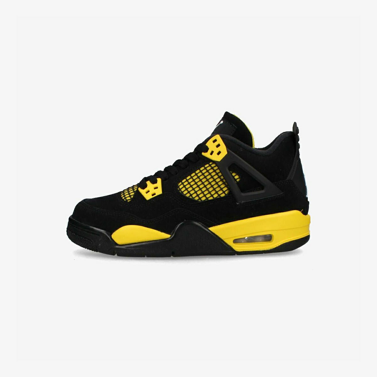 NIKE AIR JORDAN 4 RETRO GS [THUNDER] BLACK/WHITE/TOUR YELLOW