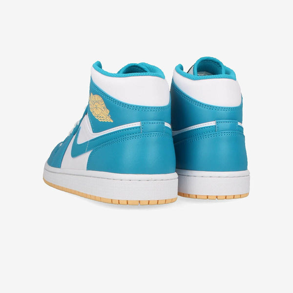 NIKE AIR JORDAN 1 MID AQUATONE/CELESTIAL GOLD/WHITE