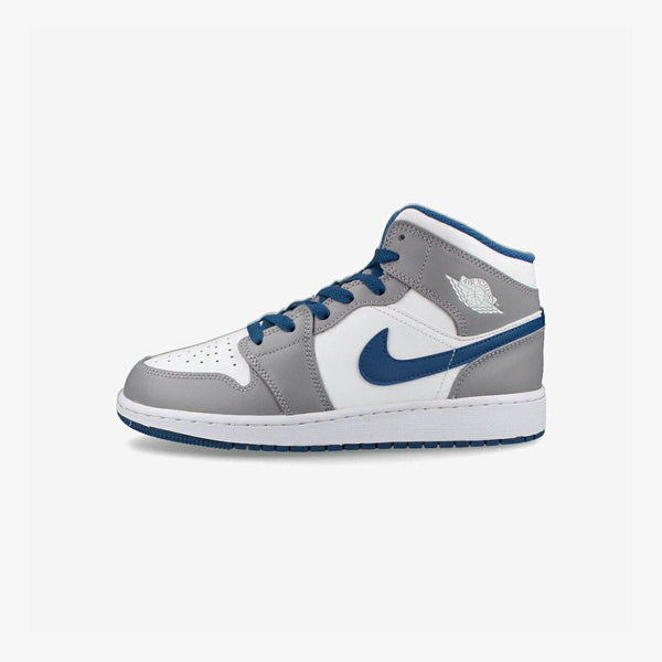 NIKE AIR JORDAN 1 MID GS CEMENT GREY/WHITE/TRUE BLUE