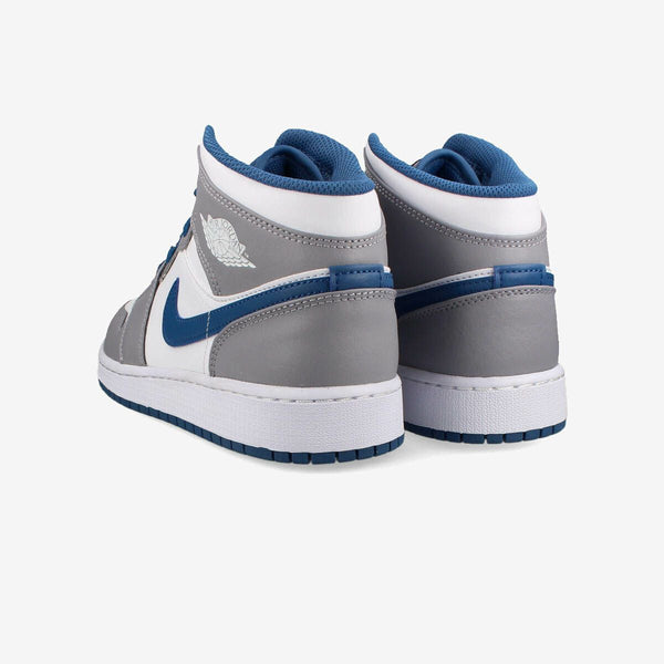 NIKE AIR JORDAN 1 MID GS CEMENT GREY/WHITE/TRUE BLUE