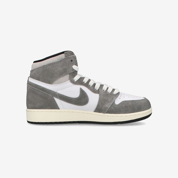 NIKE AIR JORDAN 1 HIGH OG GS [WASHED HERITAGE] BLACK/FIRE RED/WHITE/LIGHT SMOKE GRAY