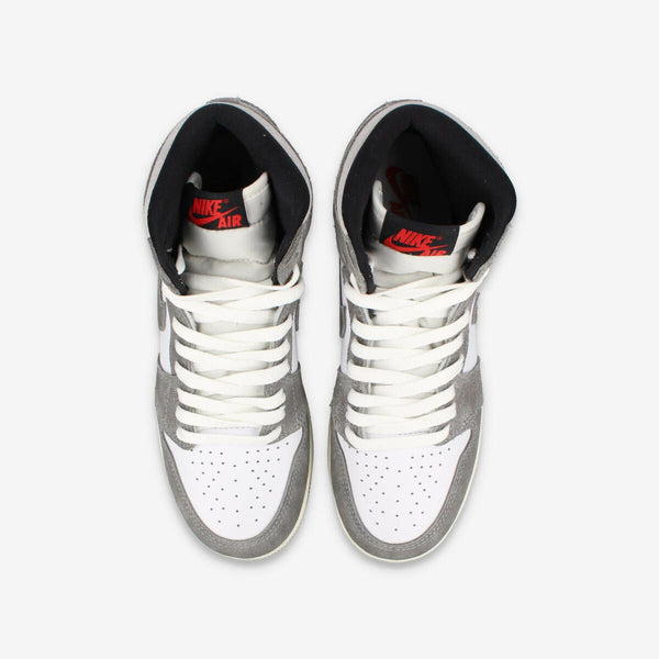 NIKE AIR JORDAN 1 HIGH OG GS [WASHED HERITAGE] BLACK/FIRE RED/WHITE/LIGHT SMOKE GRAY