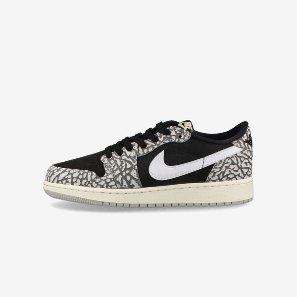 NIKE AIR JORDAN 1 RETRO LOW OG GS BLACK/MUSLIN/TECH GREY/WHITE