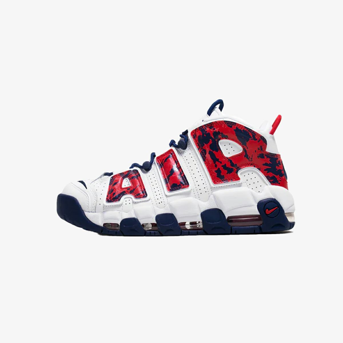 Nike air uptempo red white blue on sale