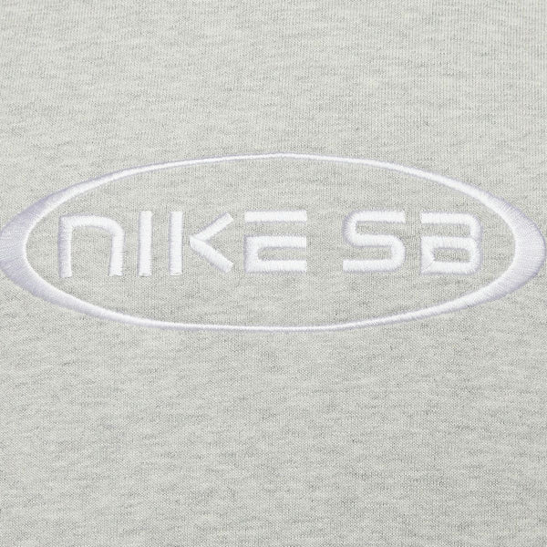 NIKE SB FLEECE PULLOVER SKATE HOODIE GREY HEATHER/WHITE