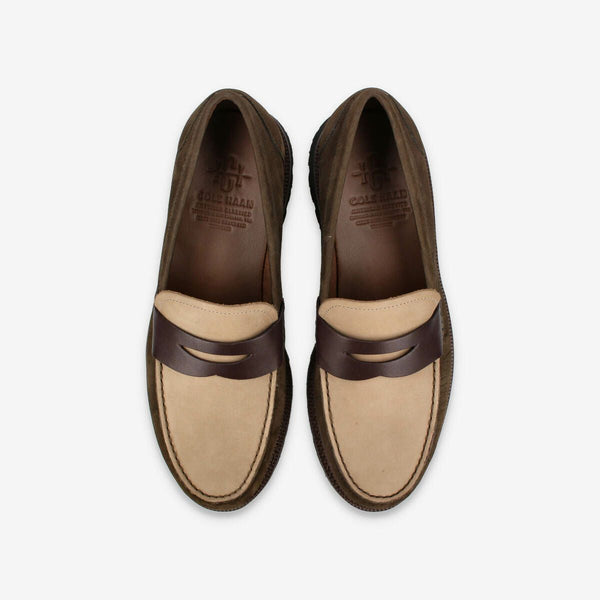 COLE HAAN AMERICAN CLASSICS PENNY LOAFER CH DEEP OLIVE/CH DARK LATTE/CH DARK CHOCOLATE/BLACK