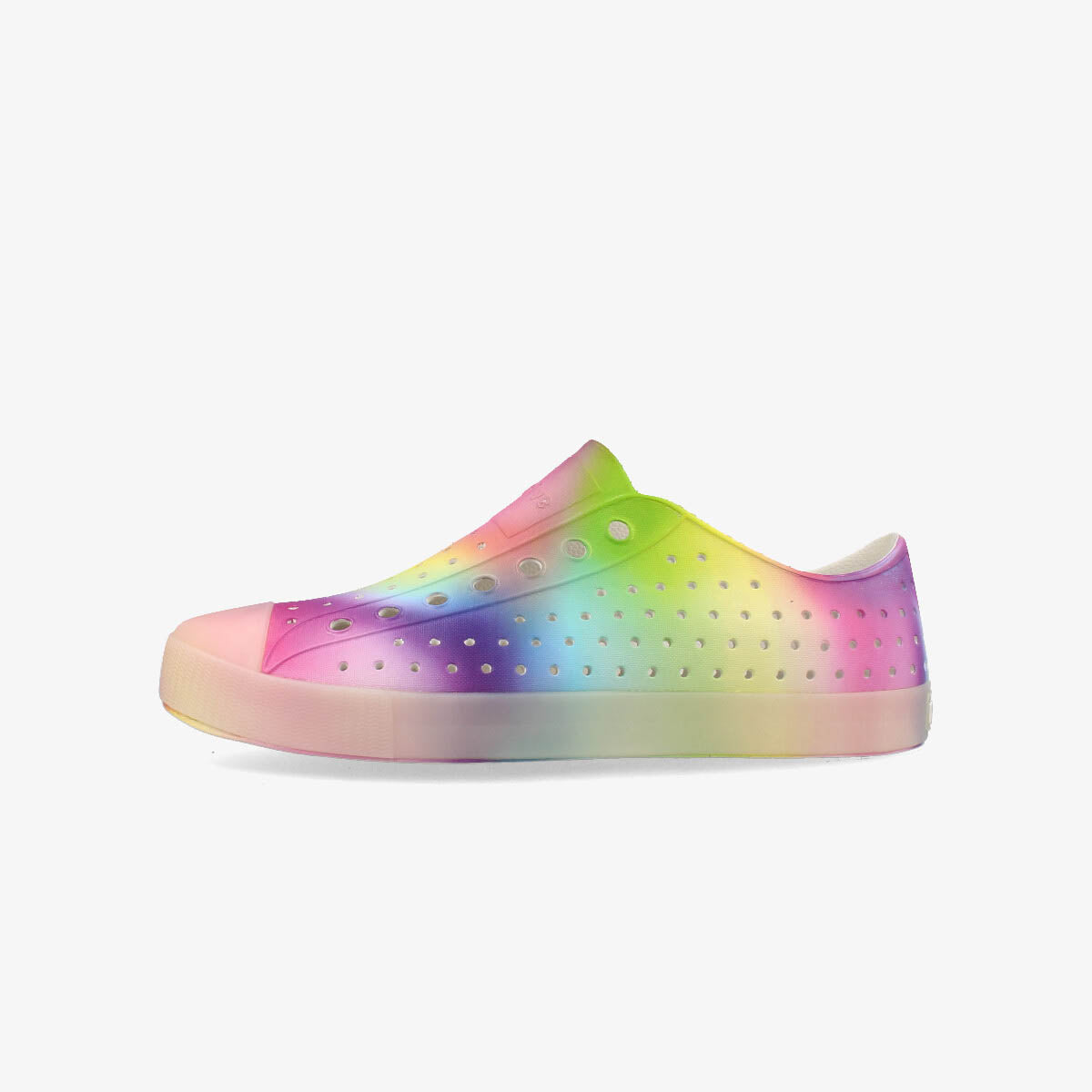 native shoes JEFFERSON PRINT SHELL WHITE/TRANSLUCENT/RAINBOW BLUR 