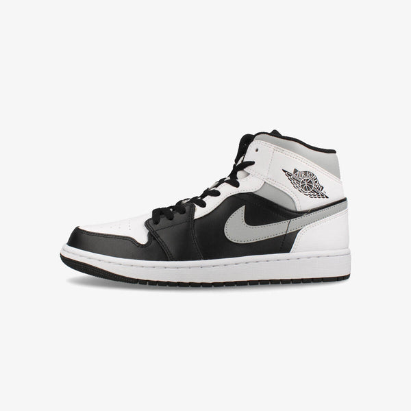 NIKE AIR JORDAN 1 MID 【WHITE SHADOW】 BLACK/WHITE/LT SMOKE GREY